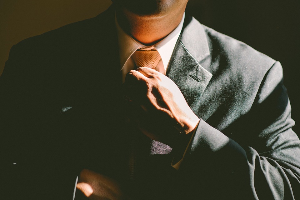 man with black suit